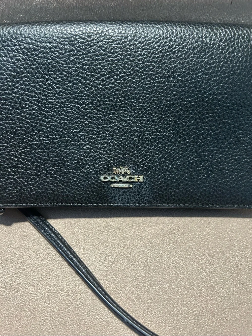 Coach Anna Foldover Clutch Leather Crossbody Wallet